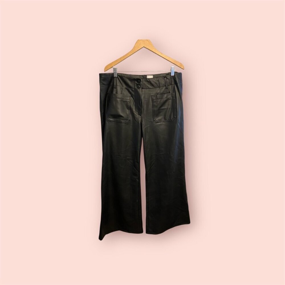 Maeve Black Leather Pants NWT FLAW
